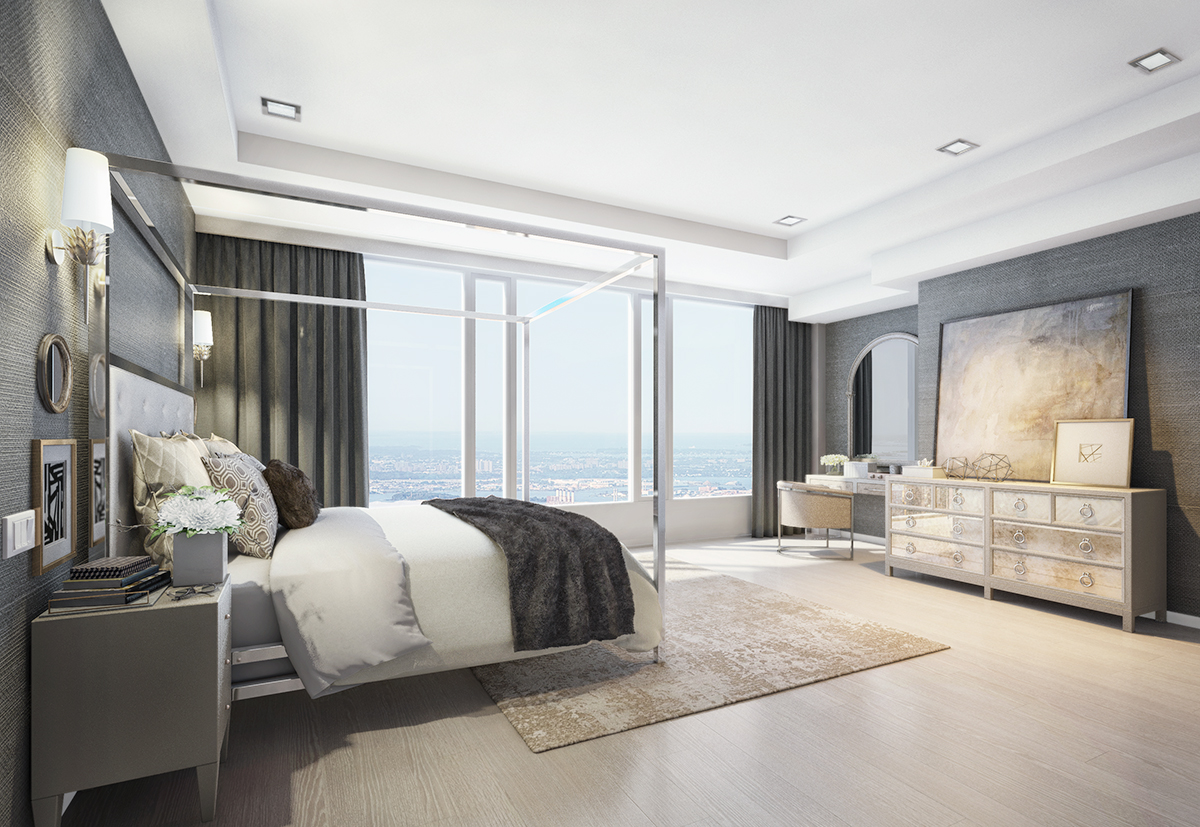 modern chic bedroom interior