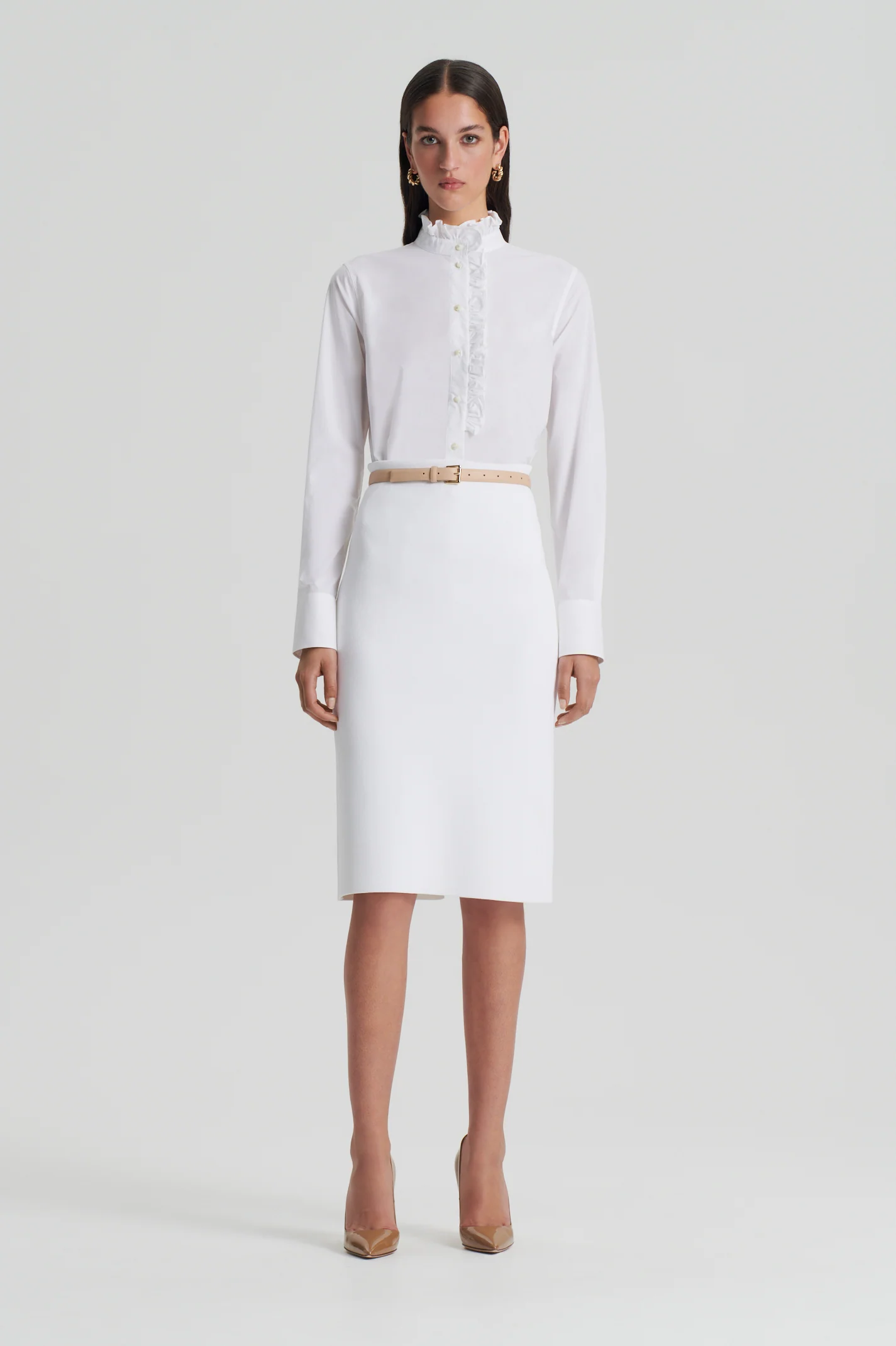 model in white outit