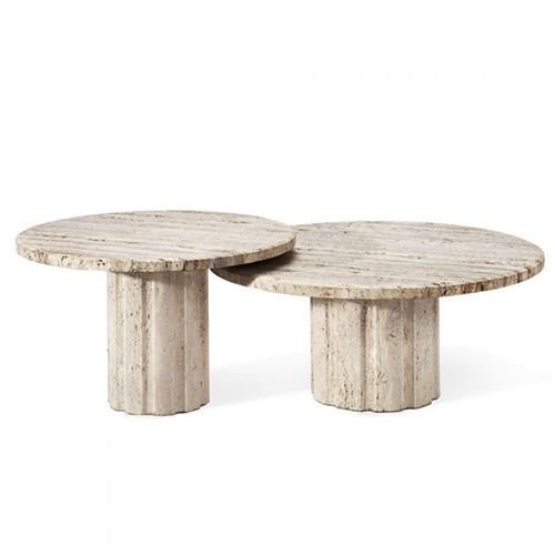 cream marble coffee table set of 2