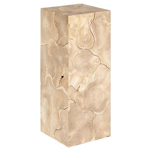 bleached teak plinth pedestal side table