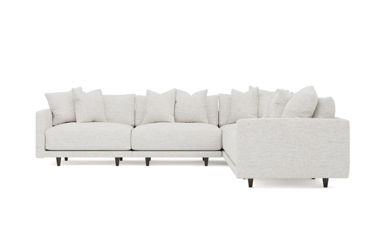 Toulouse Heathered Ivory Performance Modular 5-Piece Corner Sectional - 129"