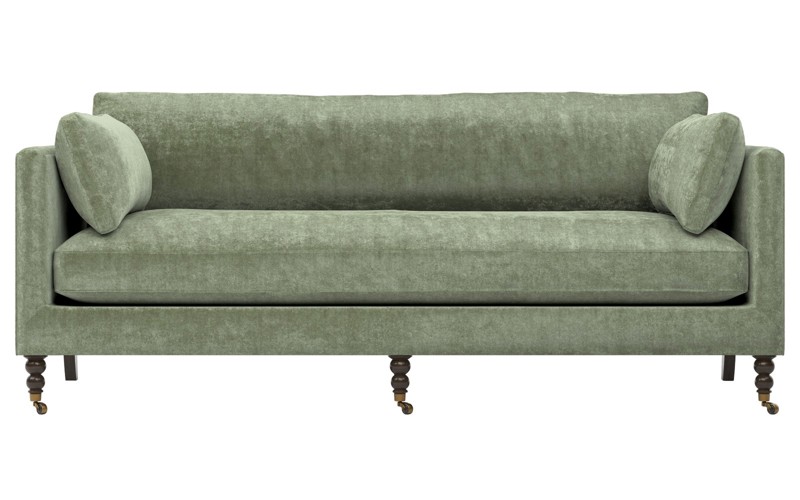 Madeline Sage Green Velvet Sofa - 84"