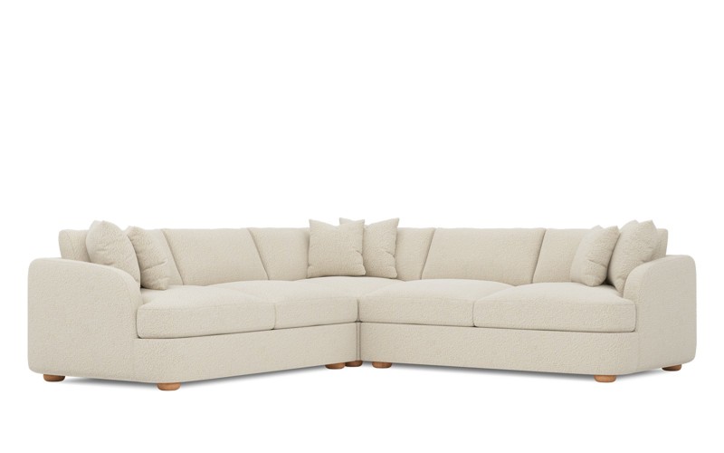 Kaysen Whipped Cream Textured Bouclé Corner Sectional - 106"