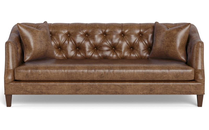 Willa Milk Chocolate Classic Leather Sofa - 86"