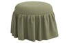 Rochelle Laurel Green Textured Skirted Ottoman