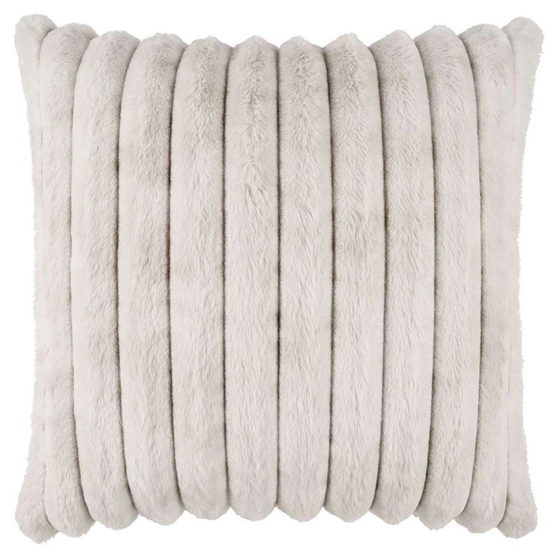 Audrey Rustic Ivory Faux Fur Decorative Throw Pillow - 24x24